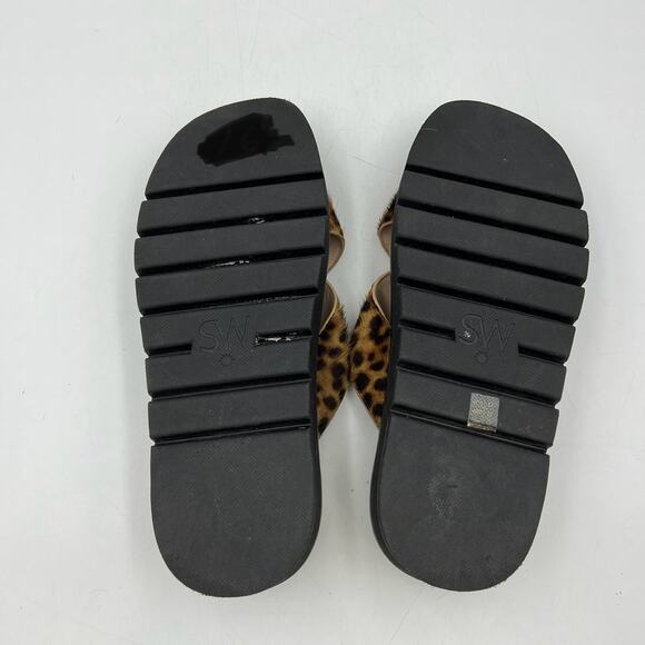 Stuart Weitzman Roza Lift Chain Haircalf Sandal Side Leopard Print - Picture 5 of 6